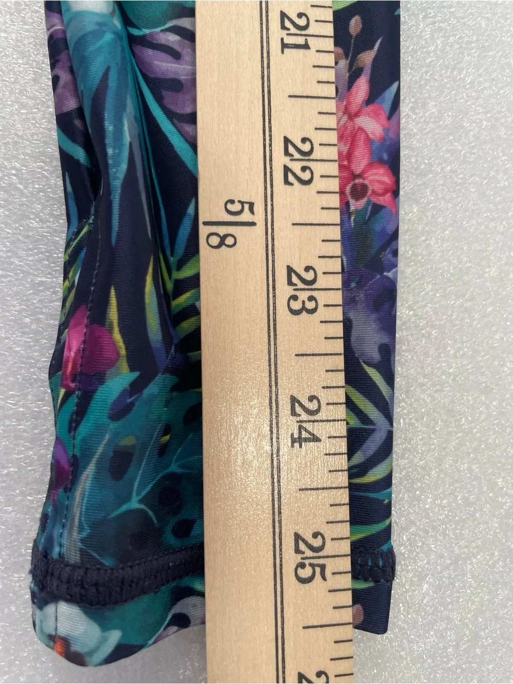 Kyodan Long-Sleeve Swim Tunic in Teal Tropical Print